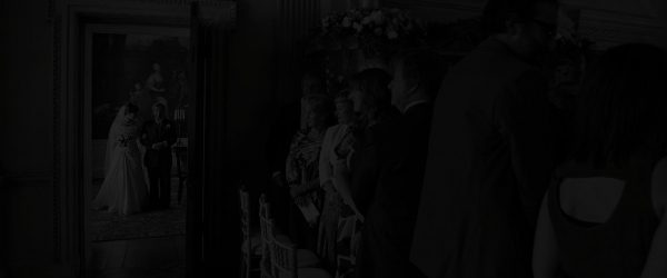 Trafalgar Park wedding photography - bride and father waiting to enter ceremony