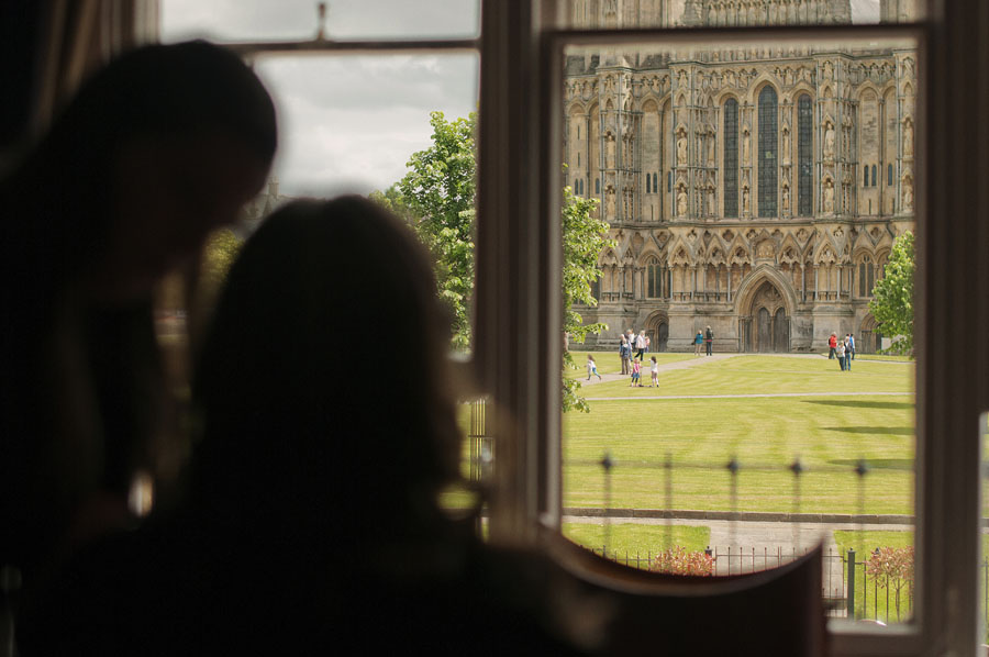 Looking out over Wells cathedral