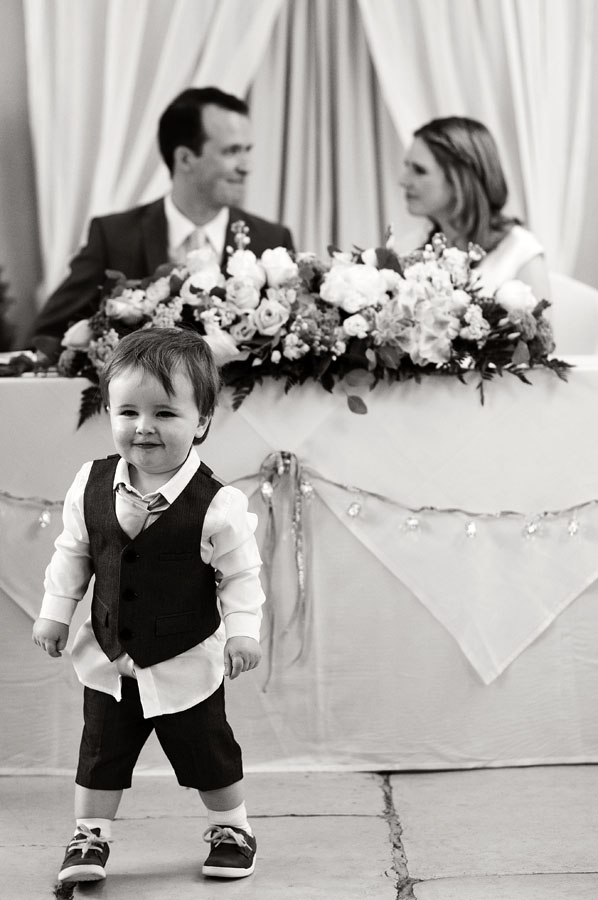 The newlyweds son steals the limelight