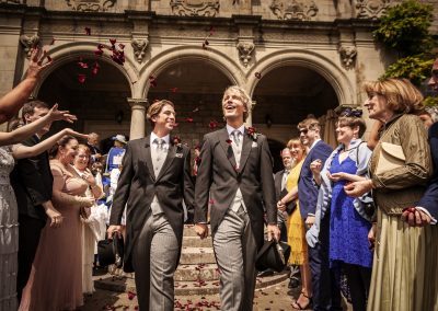 Same-sex-wedding-natural-confetti-photo-bovey-castle